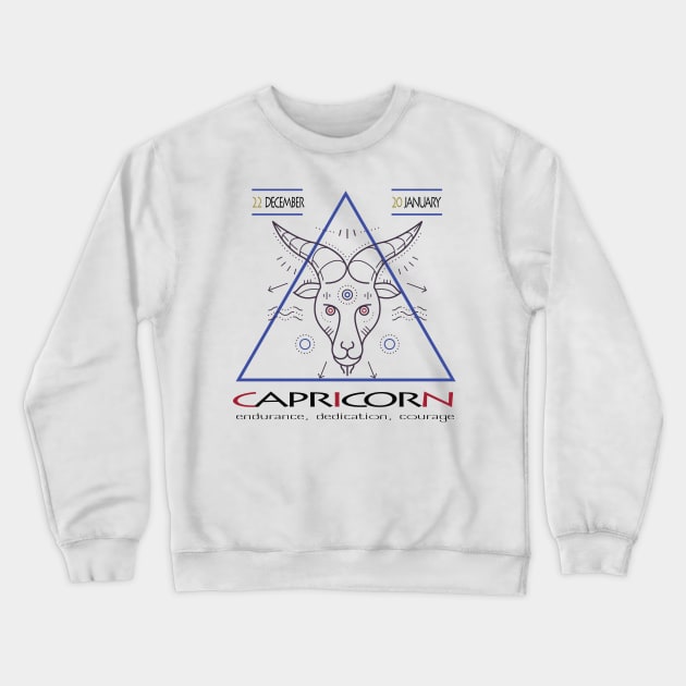 Capricorn Zodiac sign- astronomical sign - Horoscope Crewneck Sweatshirt by Gold Turtle Lina